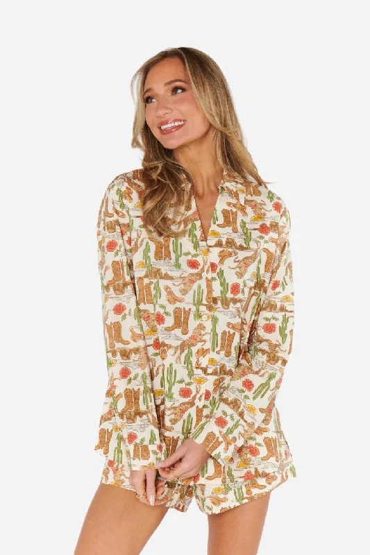 Women's Athleisure Apparel Show Me Your Mumu Early Riser Pj Set in Rodeo Escape