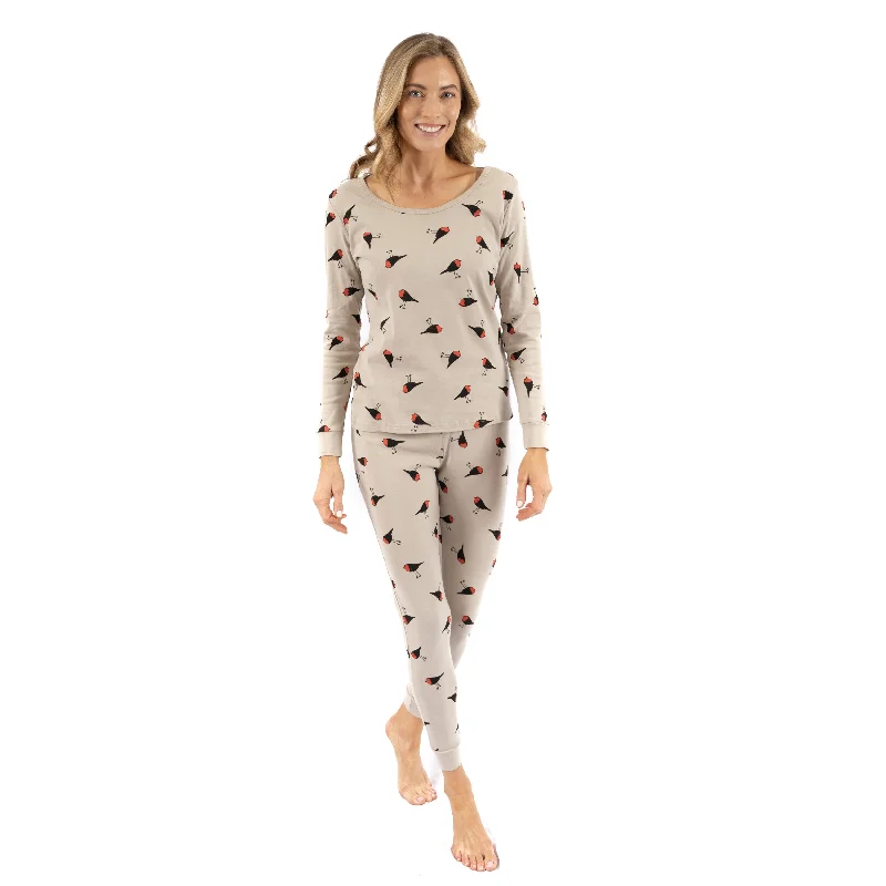 Plus-Size Women's Garments Womens Two Piece Cotton Pajamas Birds