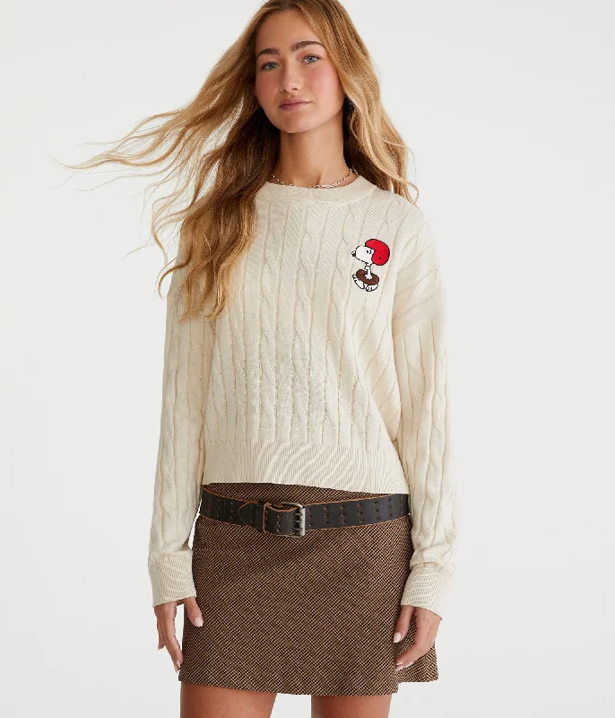 Women's Trendy Garments Aeropostale Peanuts | Aéropostale Snoopy Football Cable Crew Sweater