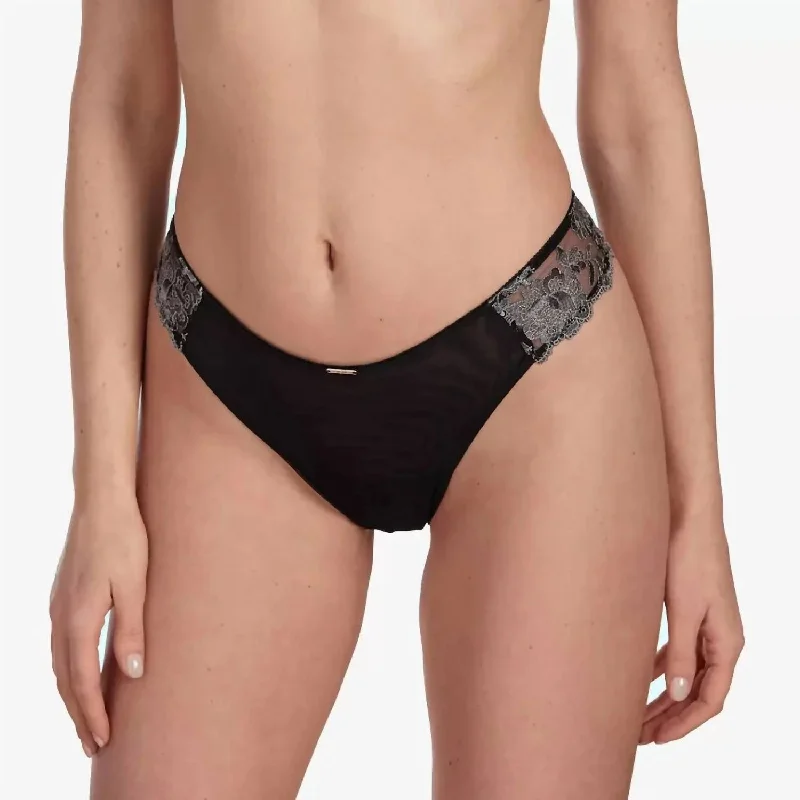 Women's Casual Attire Sensual Thong In Black