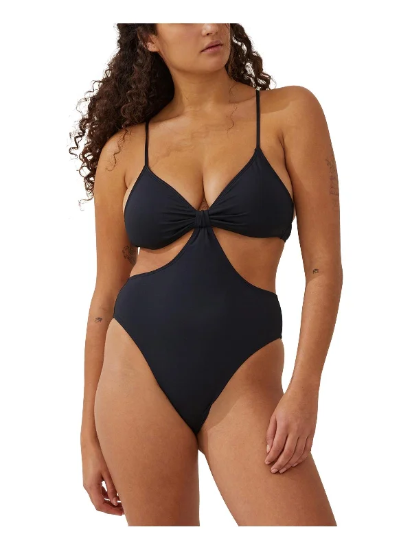 Women's Seasonal Clothing Womens Cut-Out Knot One-Piece Swimsuit