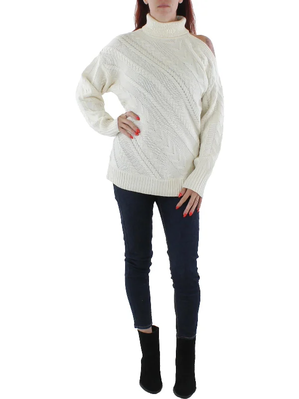 Charming Women's Garments Womens Cable Knit Pullover Turtleneck Sweater
