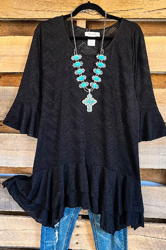Big Savings, Bigger Style Staying For Awhile Tunic/Dress - Black