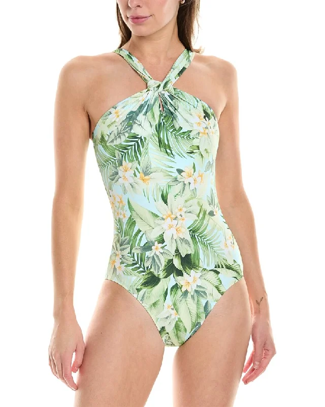 Modern Women's Outfit Tommy Bahama Paradise Fronds High-Neck One-Piece