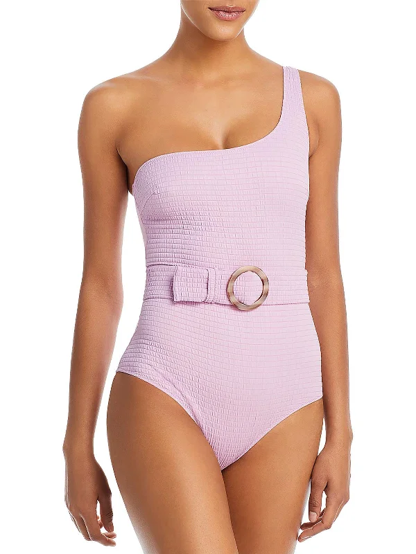 Modern Women's Attire Womens Ribbed Full Coverage One-Piece Swimsuit