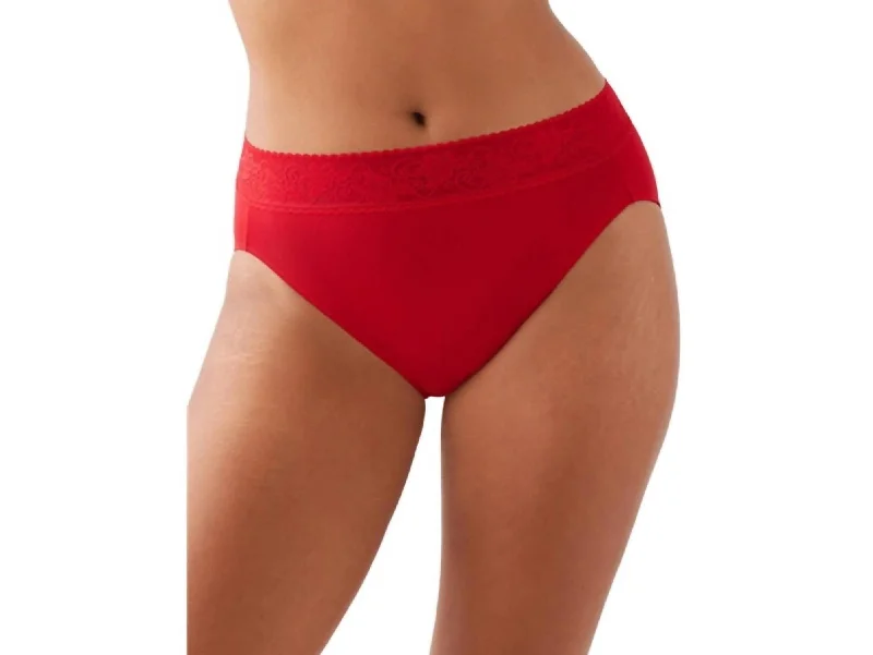 Women's Travel Outfit Set Comfort Touch High Cut Panty In Equestrian Red