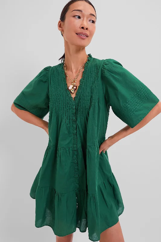 Wardrobe Essentials Emerald Renata Solid Shortsleeve Dress