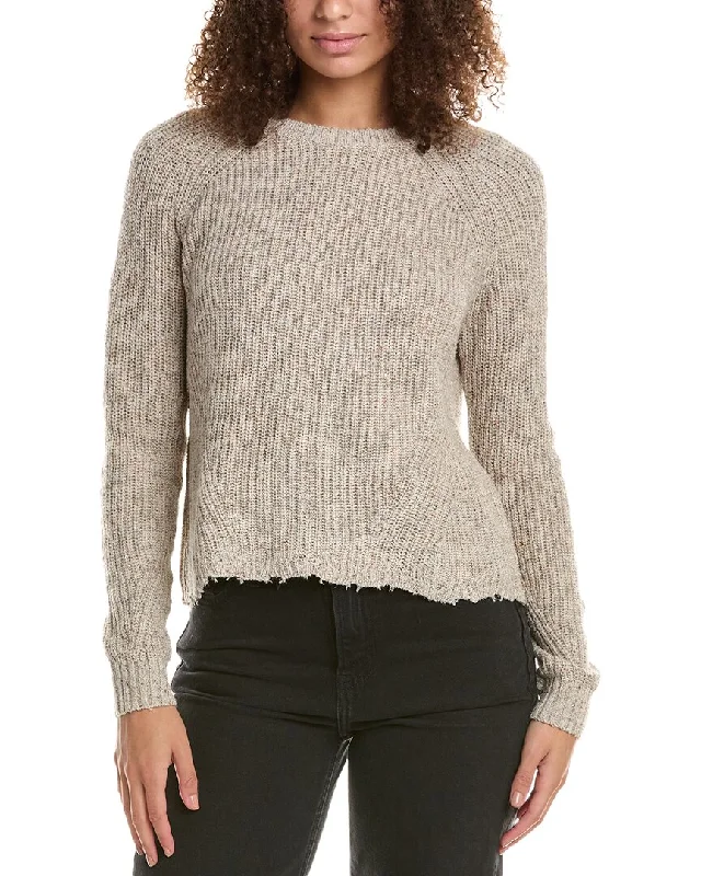 Women's Trendy Outfit Autumn Cashmere Distressed Wool & Silk-Blend Sweater