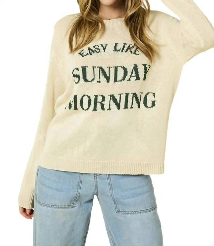 Women's Clothing Apparel Sets Easy Like Sunday Morning Light Weight Sweater In Beige