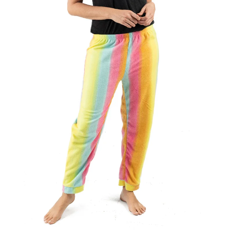 Women's Fashionable Clothing Sets Womens Fleece Pajama Pants Rainbow