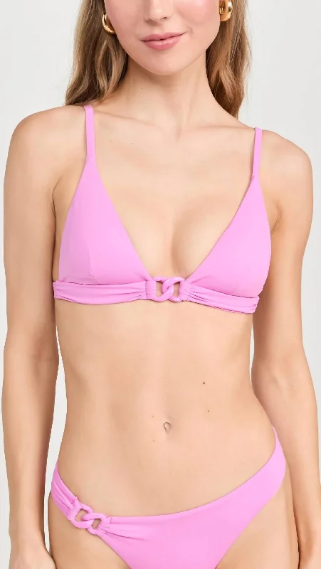 Women's Outfit For The Office Luxe Link Bralette Bikini Top In Bubblegum