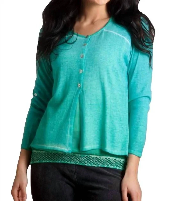 Women's Clothing Apparel Faux Layered Set In Teal