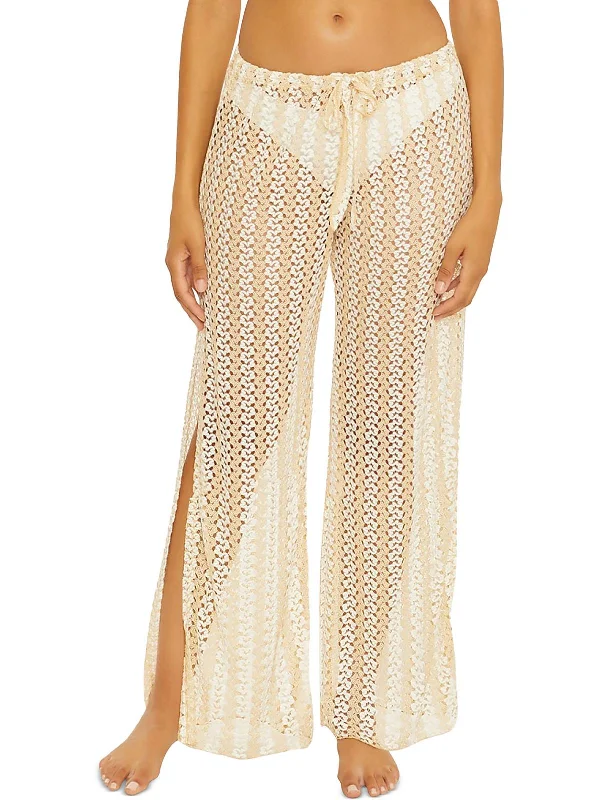 Women's Clothing With Trendy Designs Womens Crochet Metallic Cover-Up