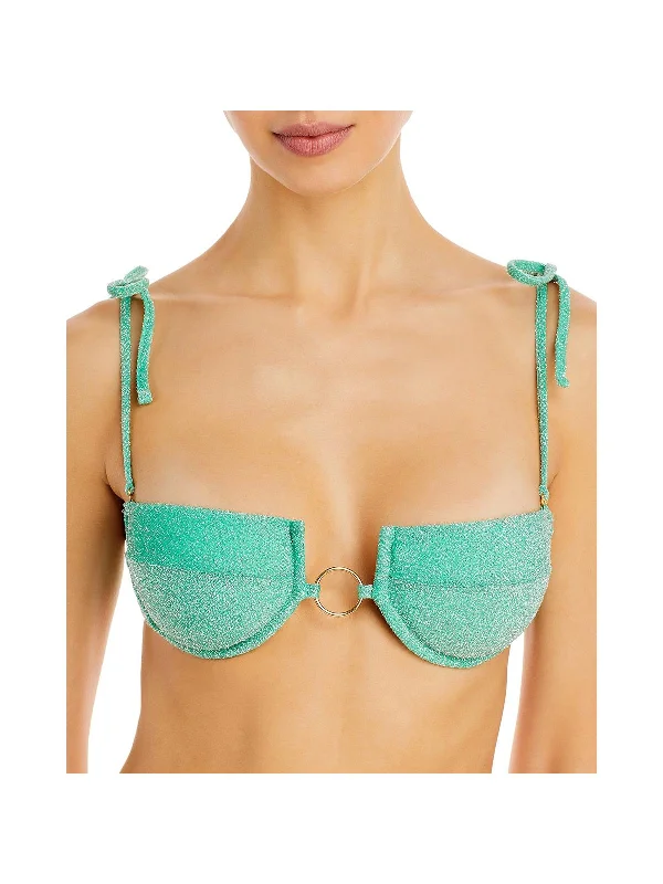 Stylish Women's Apparel Womens Metallic Underwire Bikini Swim top