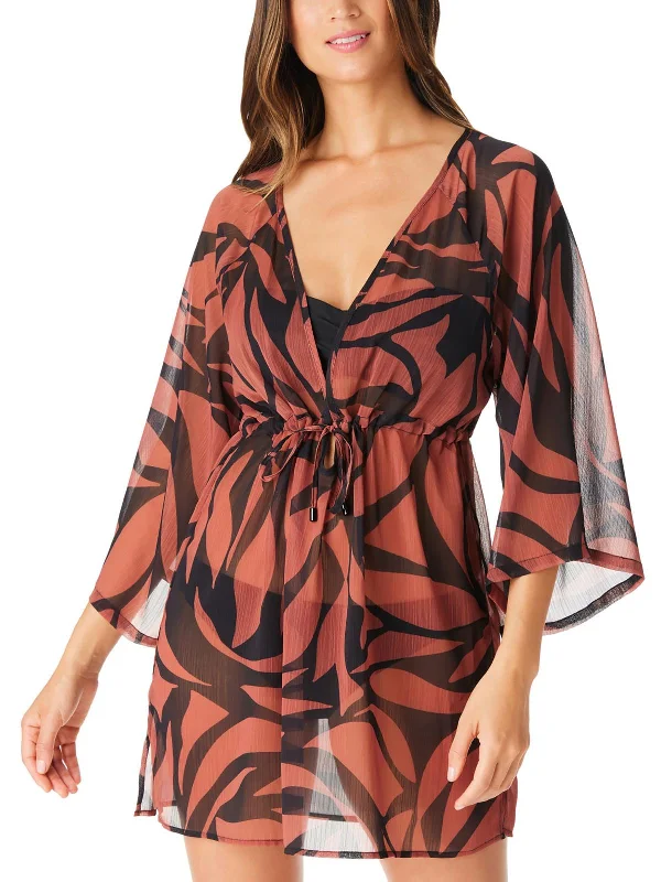 Fashionable Women's Casual Apparel Womens Animal Print Caftan Cover-Up