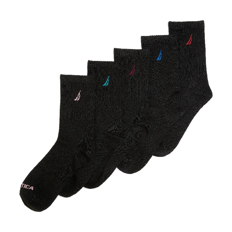 Stylish Women's Apparel Nautica Womens Crew Socks, 5-Pack