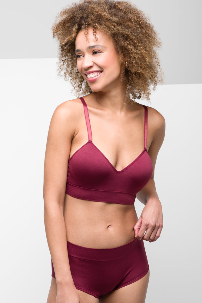 Women's Holiday Attire Seam-Free Bralette Red