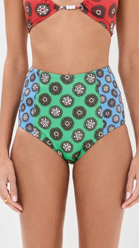 Women's Fashionable Attire For Work Navya Bikini Bottom In Green Bloom