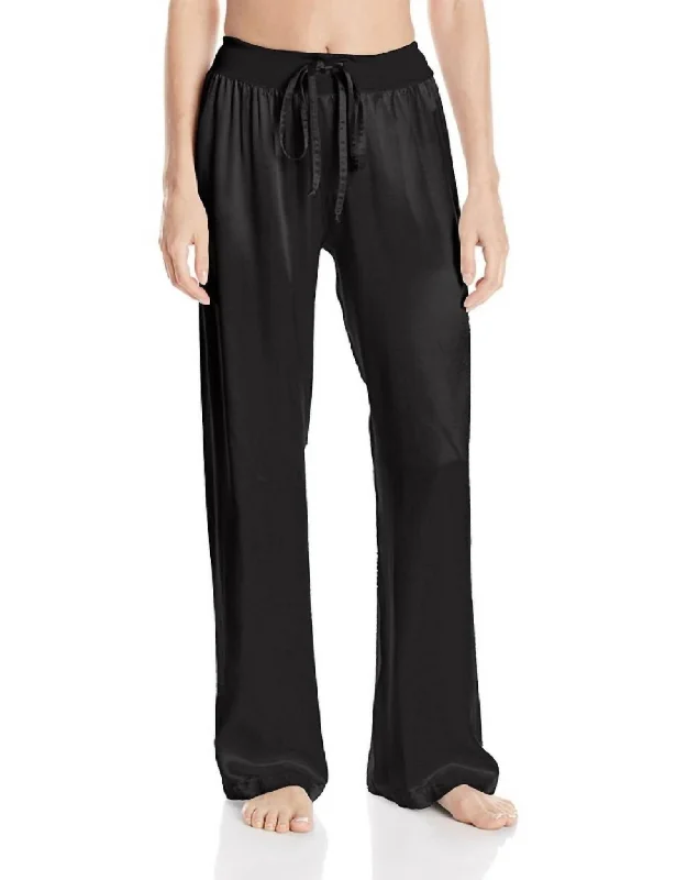 Women's Tops And Clothing Jolie Satin Pant With Draw String In Black