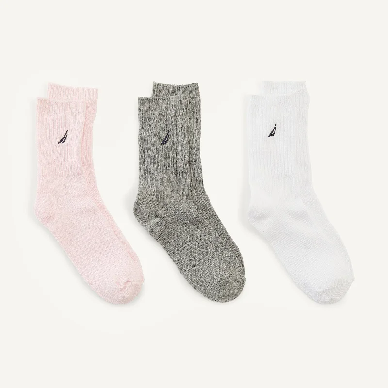 Plus-Size Women's Clothing Nautica Womens Crew Socks, 3-Pack