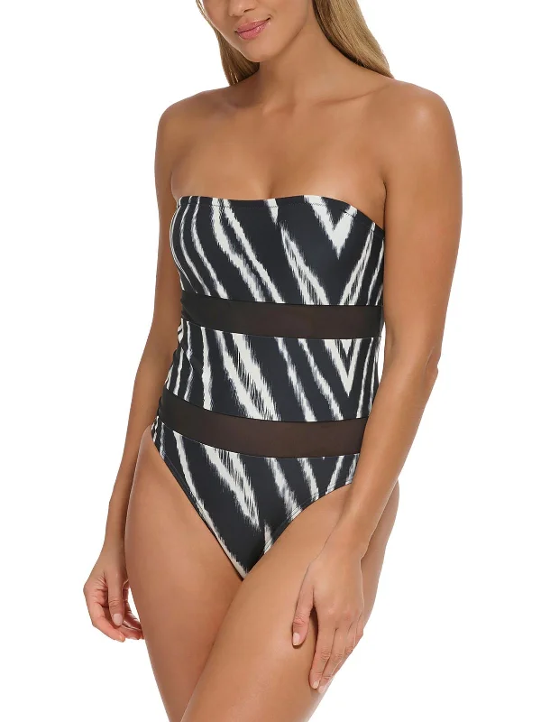 Women's Evening Attire Womens Zebra Removable Straps One-Piece Swimsuit