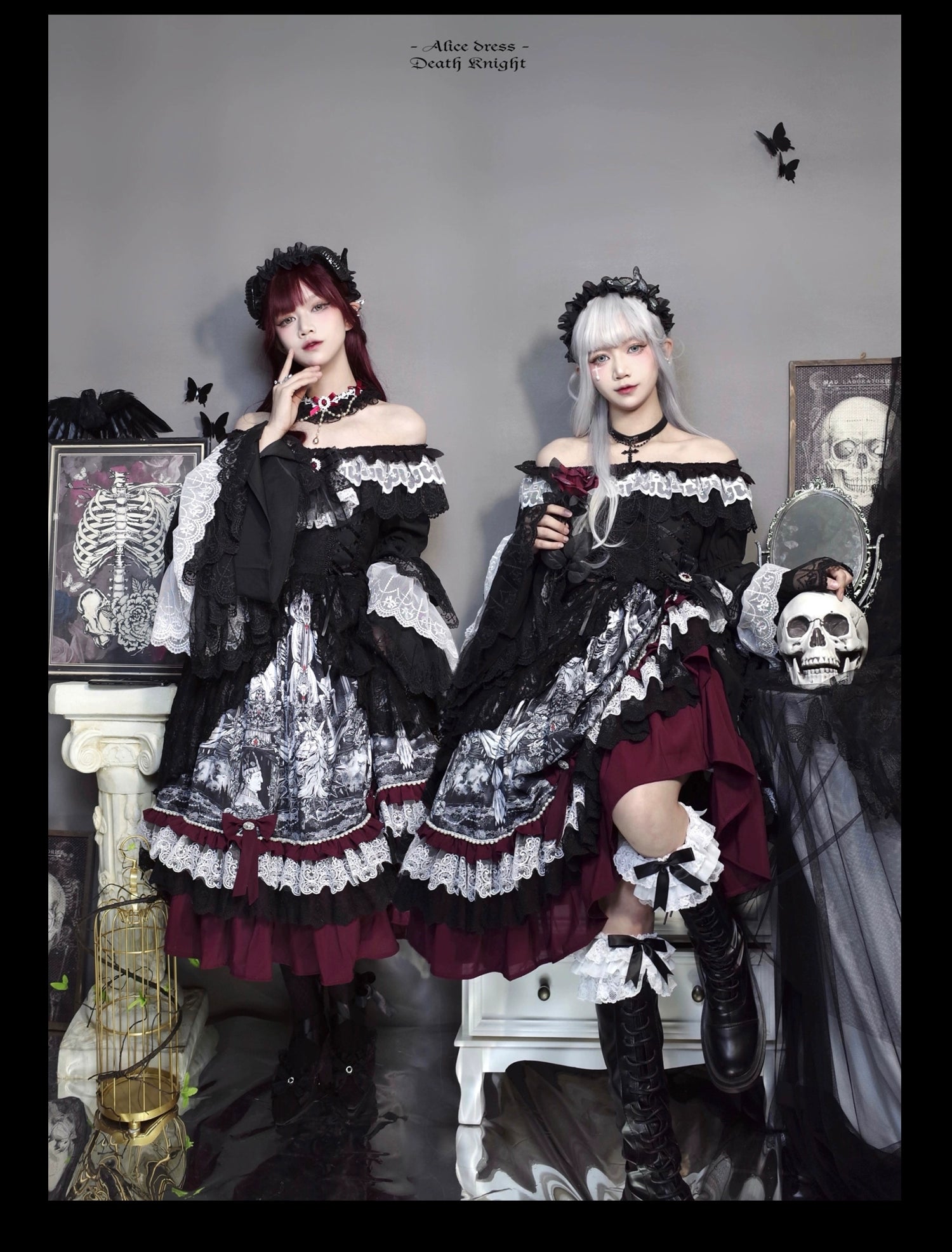 Style Beyond Borders Alice in Wonderland~Undead Rider~Gothic Lolita OP Dress Winter Princess Sleeve Dress