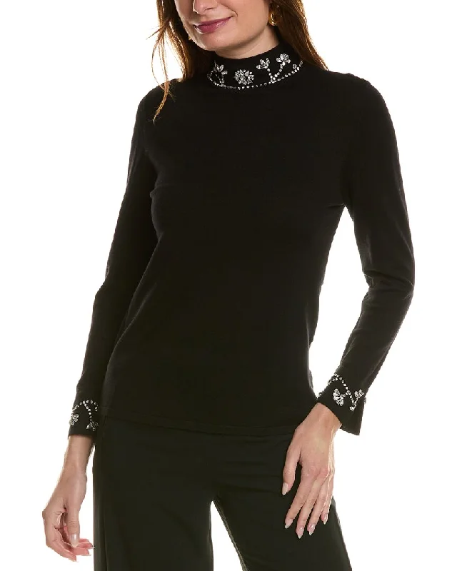Women's Activewear Garments Anne Klein Mock Neck Sweater