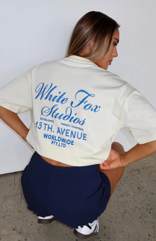 Women's Transitional Outfit 13th Avenue Oversized Tee Off White