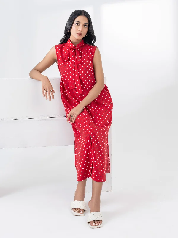Everyday Basics Printed Raw Silk Dress
