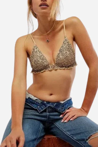 Stylish And Comfortable Clothing For Women Free People Gold Rush Bralette in Gold Combo