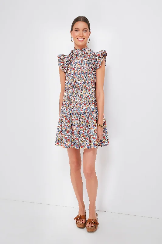 Bid Farewell To The Old Season Multi Hanna Park Liberty Flutter Sleeve Dress