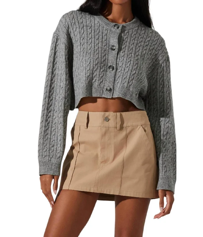 Women's Clothing For Everyday Wear Sebille Cropped Cardigan In Heather Grey