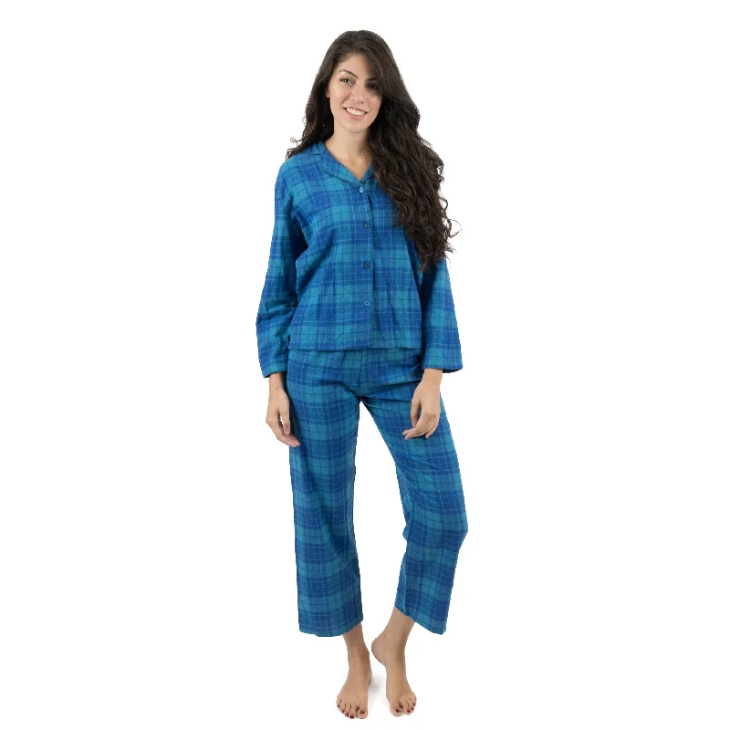 Women's Formal Event Outfit Christmas Womens Two Piece Flannel Pajamas Plaid