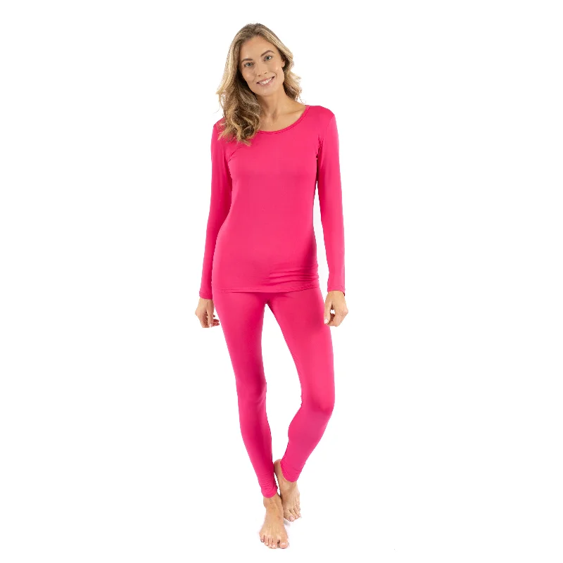 Modern Women's Clothes Womens Two Piece Classic Solid Thermal Pajamas