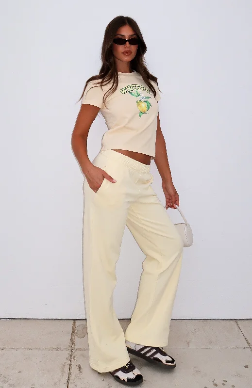 Women's Casual Wear Clothes Can't Sleep Wide Leg Sweatpants Cream