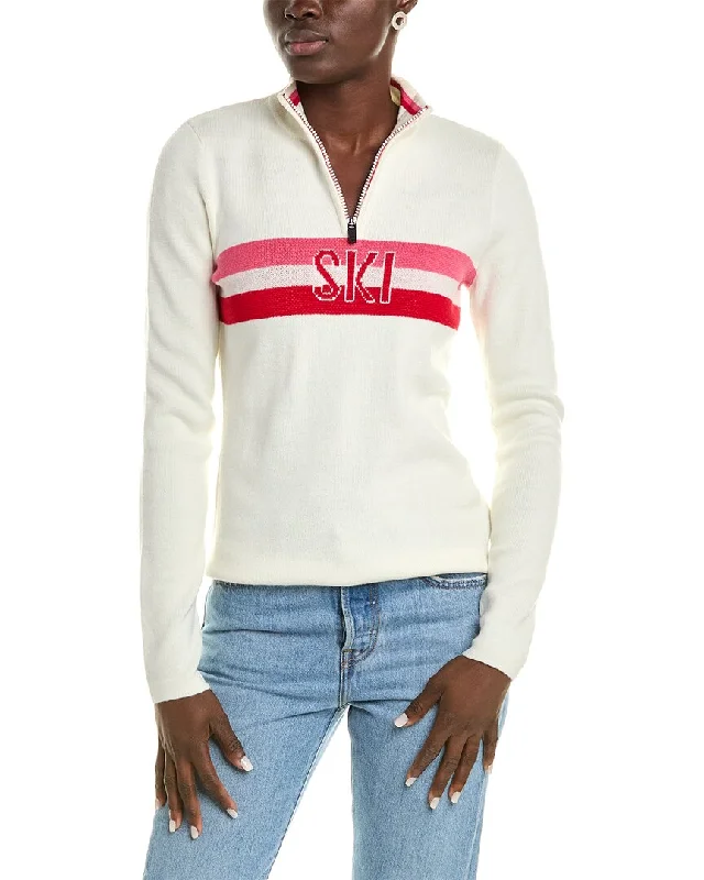 Women's Elegant Evening Attire Meister x Fera Luna Wool-Blend 1/2-Zip Sweater