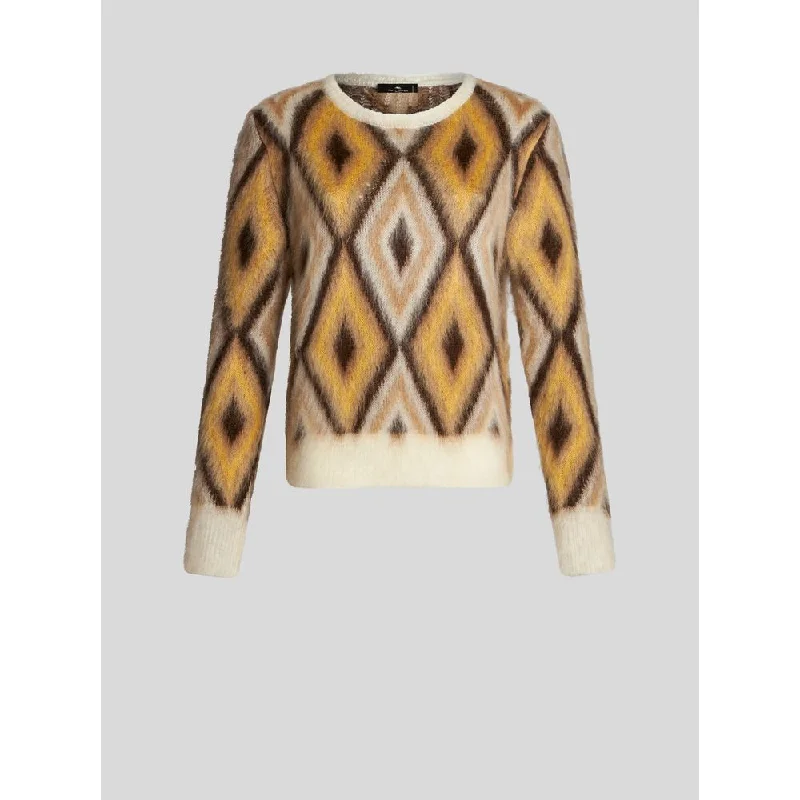 Women's Workout Clothing ROUND NECK JACQUARD JUMPER