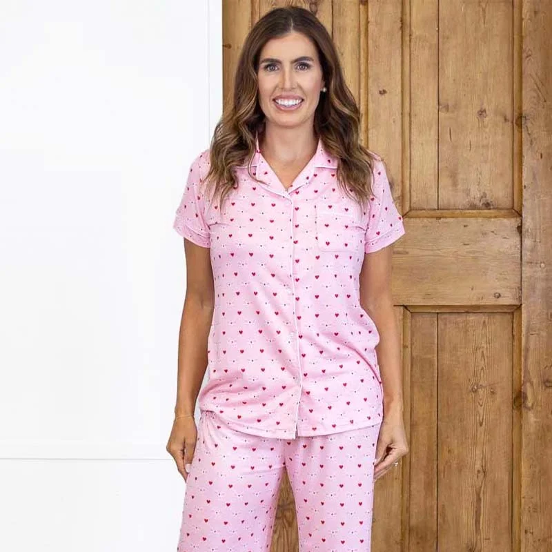 Women's Chic Outerwear Attire Women's Tickled Pink Pajama Shirt