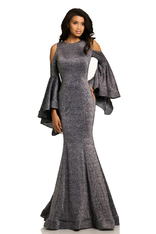 Holiday Attire Sale Johnathan Kayne 8111 Size 2 Long Backless Bell Sleeve Dress Shimmer Mermaid Formal