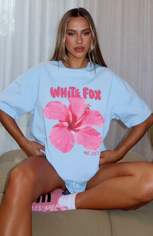 Formal Attire For Women With Love & Romance Oversized Tee Baby Blue