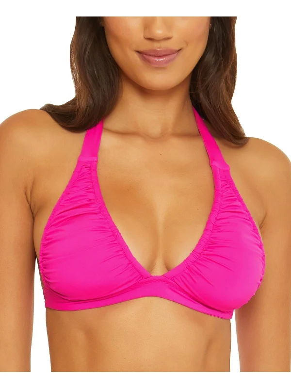 Classic Women's Clothing Styles Womens Solid Halter Bikini Swim top