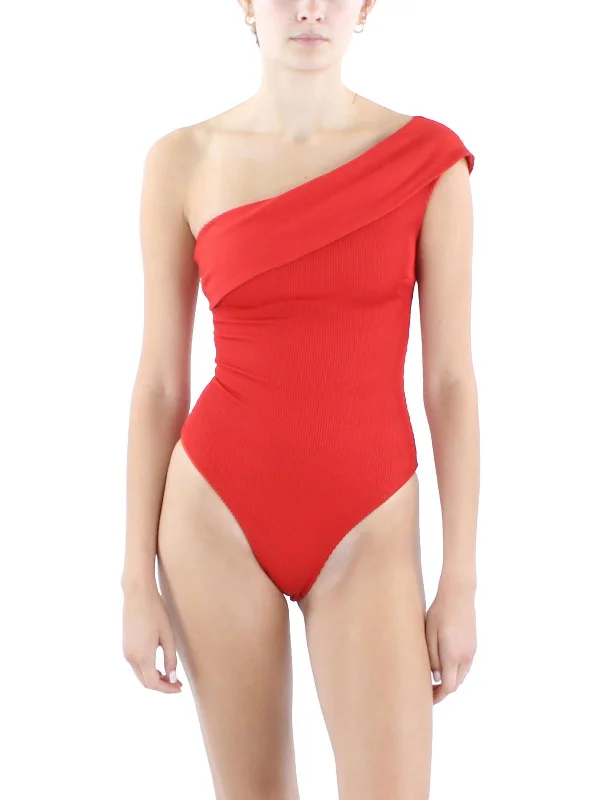 Women's Professional Garments Womens Ribbed Nylon One-Piece Swimsuit