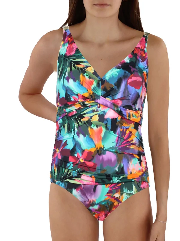 Formal Outfit For Women Womens Printed Underwire One-Piece Swimsuit