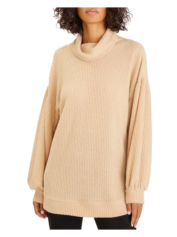 Women's Resort Apparel Feel The Love Womens Turtle Neck Waffle Tunic Top