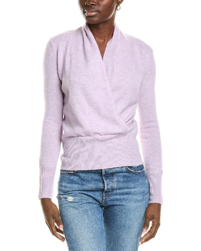 Women's Trendy Clothes sofiacashmere Modern Faux Wrap Cashmere Sweater