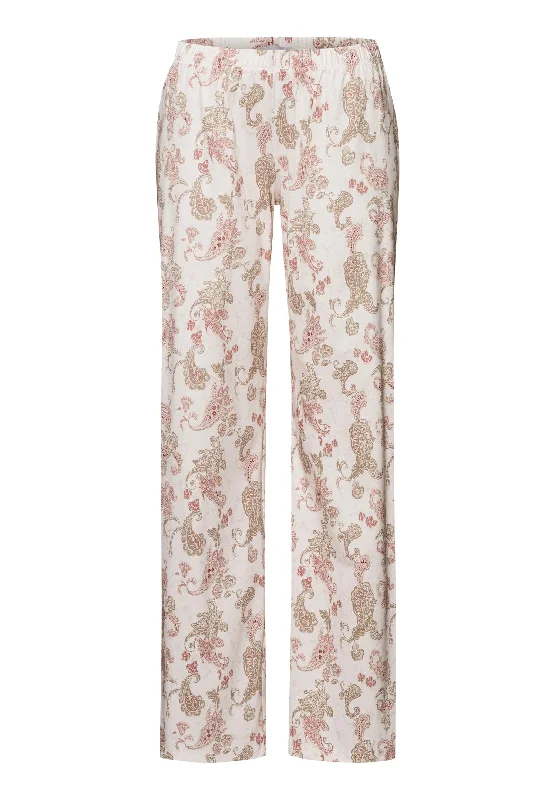 Elegant Women's Evening Garments Loungy Nights Cotton Knit Pajama Pants | Rose Paisley 76492-2869