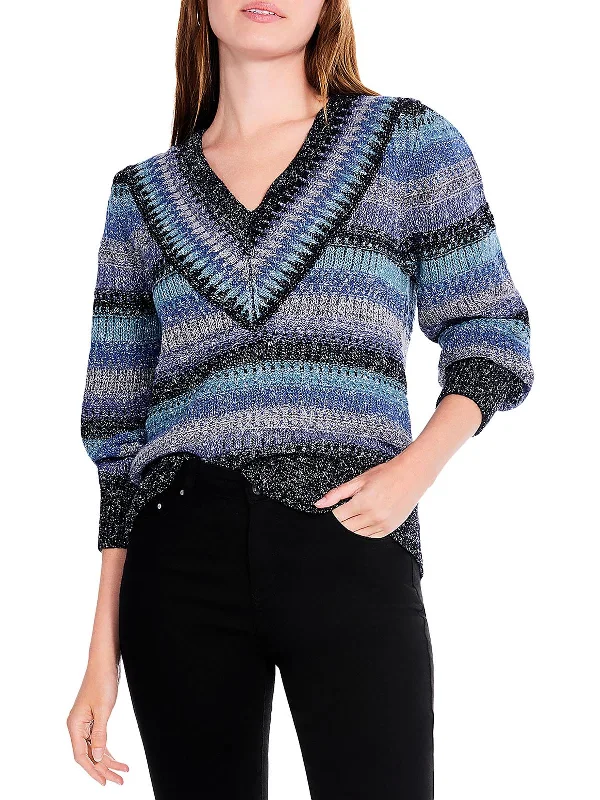 Women's Clothing Apparel Sets Womens Ribbed Stripes Pullover Sweater