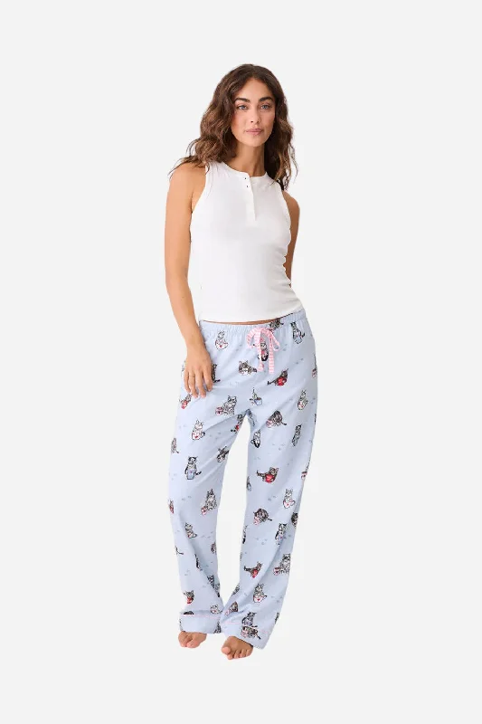 Stylish Women's Clothing PJ Salvage Coffee & Cat Naps Flannel Pant