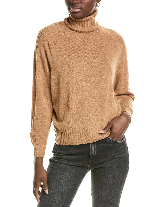 Women's Stylish Vacation Attire Brodie Cashmere Wool & Cashmere-Blend Overarm Rib Roll Neck Jumper