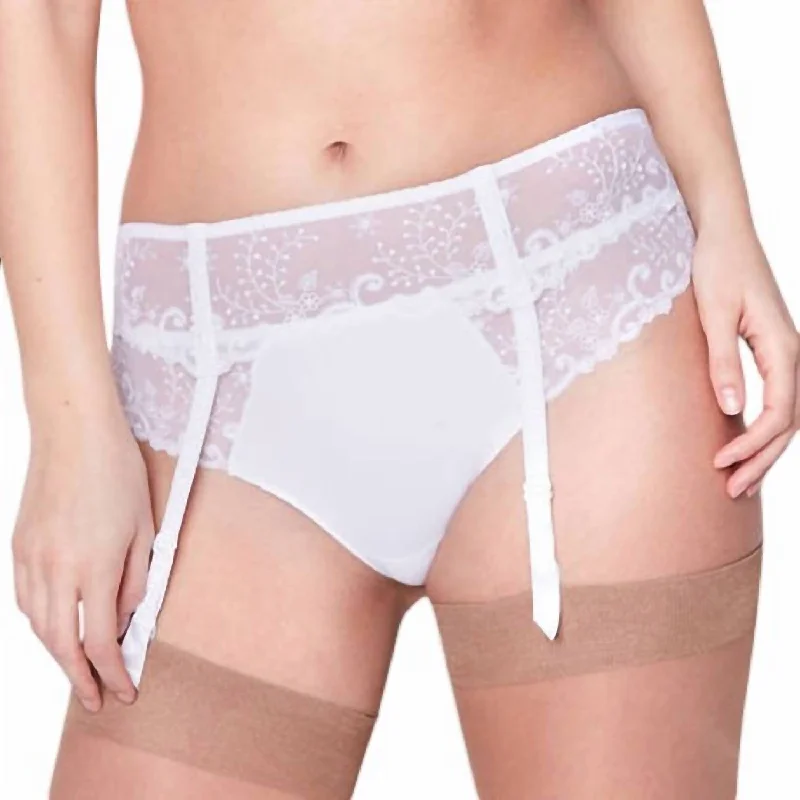 Elegant Women's Attire Delice Garter Belt In White